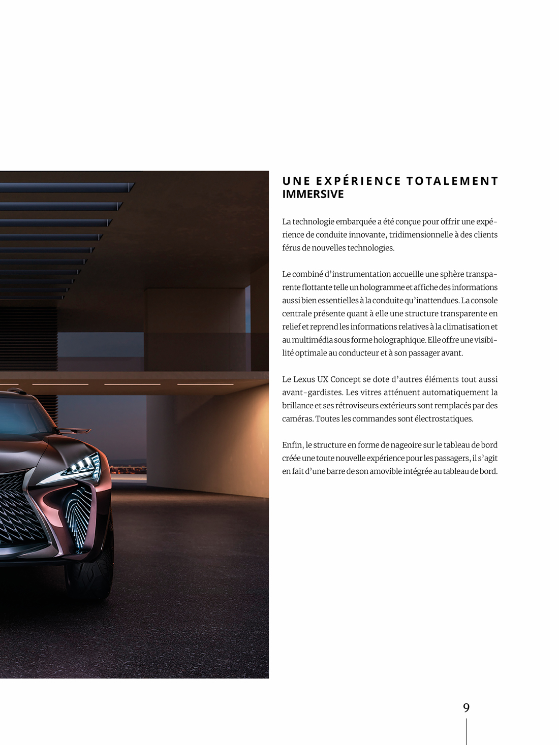 Variante de mise en page avec une image débordante de la page de gauche avec une colonne de texte à droite